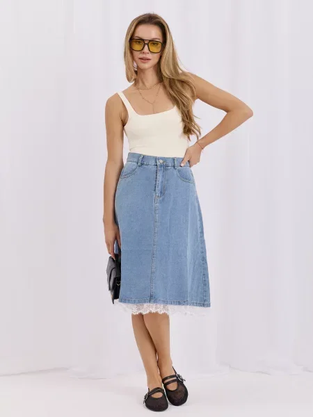 Fustă din denim Factory Price negru