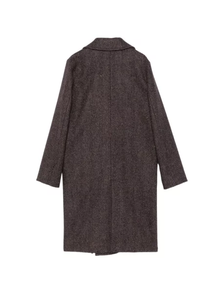 Palton Circolo 1901 de lână cu model herringbone maro