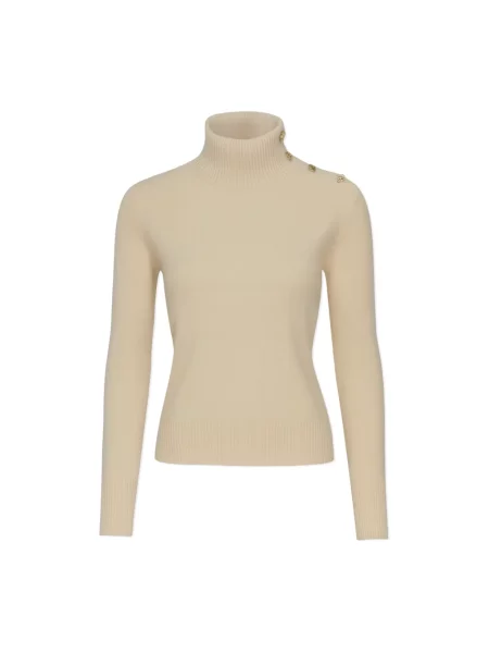 Sweter z golfem By Malene Birger wełniany beżowy