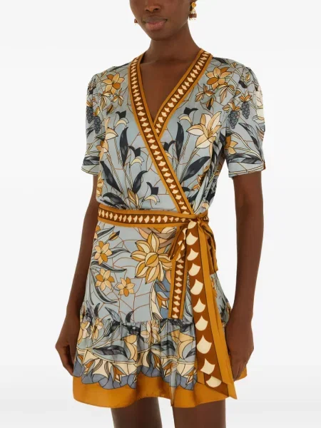 Rochie mini Farm Rio plic albastru