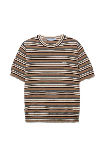 Scurt tricou Prada din jerseu maro