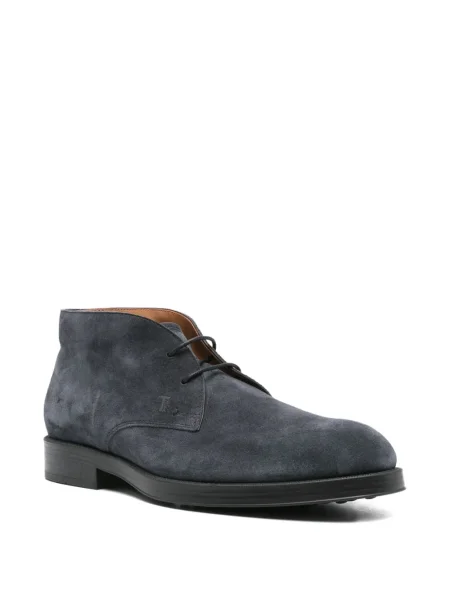 Botine Tod's cu șireturi din piele de căprioară albastru