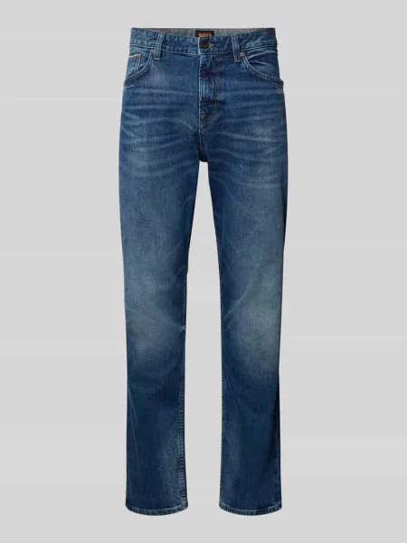 Jeansy o kroju regular fit z mieszanki bawełny model ‘MAINE’ Boss Orange niebieskie