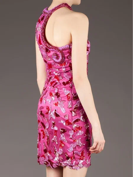 Rochie Georges Mak cu un umăr gol de costum roz