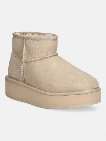 Emu Australia cizme de zăpadă din piele întoarsă Stinger Micro Flatform bej