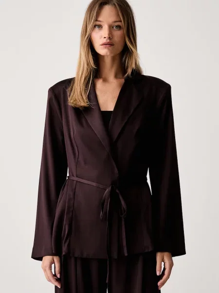 Le Privé blazer pentru femei cu lyocell ROMY BLAZER maro