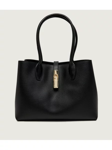 Furla De piele geantă shopper Furla Goccia negru