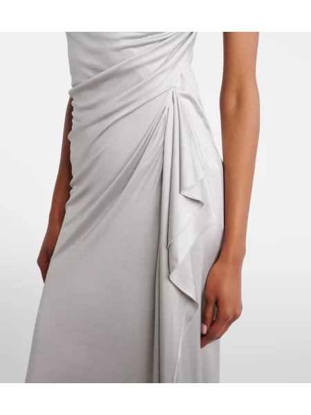 Rochie de cocktail Versace din jerseu drapată gri