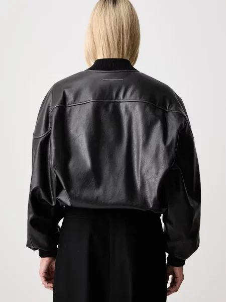 Kurtka skórzana Mm6 Maison Margiela czarna