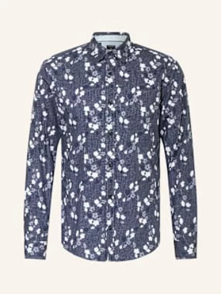 Olymp Košile Casual Regular Fit V Džínovém Vzhledu tmavě modrá/ tmavě modrá