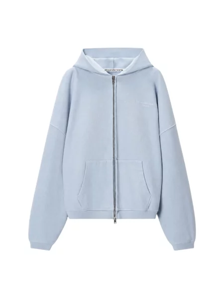 Bluza z kapturem Alexander Wang z kapturem niebieska