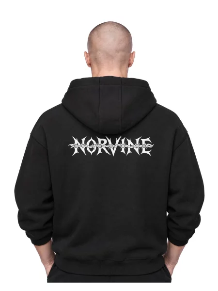 Norvine Mikina Norvine Tribal Retro Style Hoodie' čierna