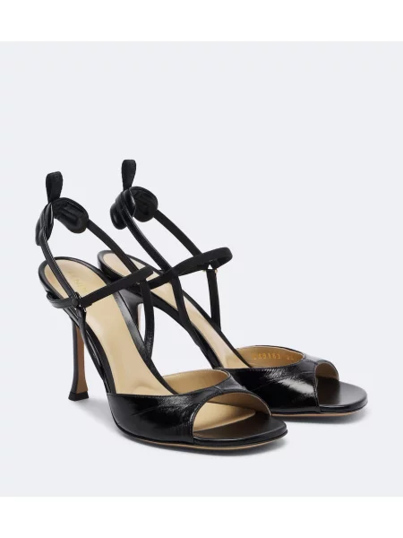 Sandale Fendi din piele slingback negru