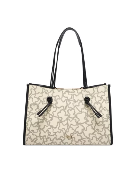 Tous torebka shopper z imitacji skóry beżowa