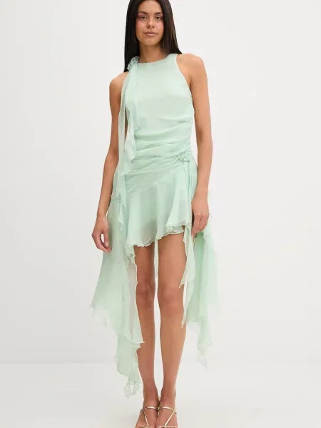 Bardot rochie evazată verde