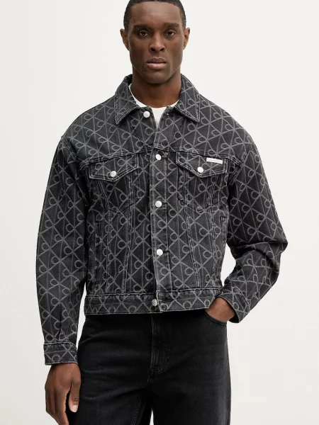Τζιν μπουφάν Calvin Klein Jeans μαύρο