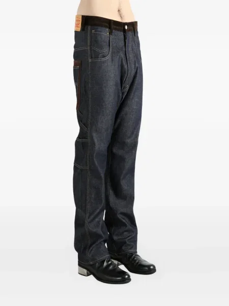 Blugi Junya Watanabe de catifea cord albastru