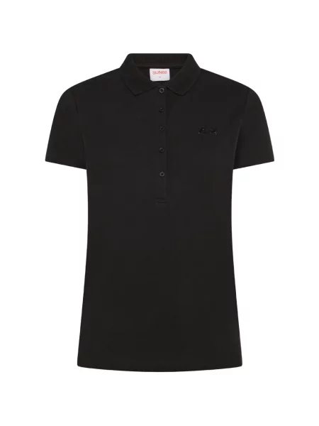 Tricou polo Sun68 cu autograf negru