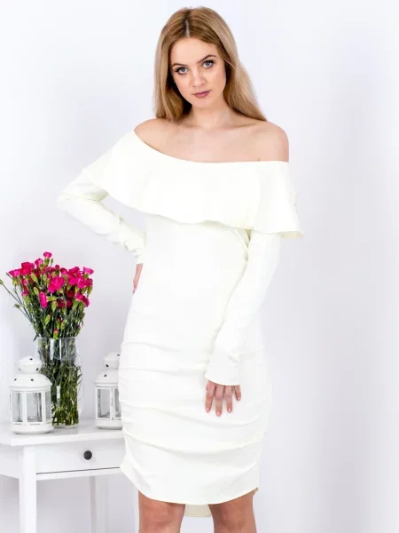 Rochie Fashionhunters plisată de costum galben
