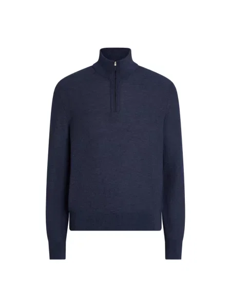 Golf sweter Zegna z kaszmiru niebieski