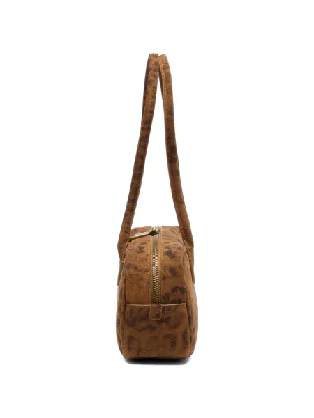 Geantă shopper Ash din piele cu imagine cu model leopard maro
