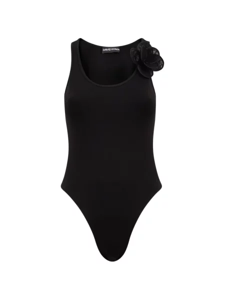 Body David Koma w kwiatki koronkowy czarny