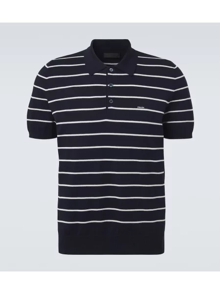 Tricou polo Prada cu dungi albastru