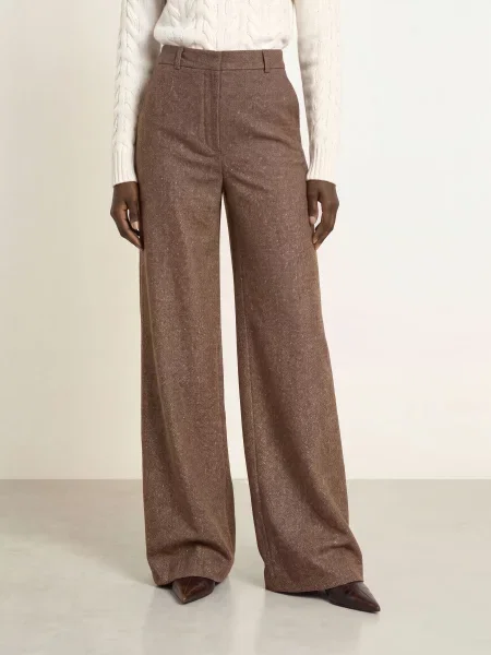 Max Mara Studio Marlene Kalhoty Gioia hnědá bílá