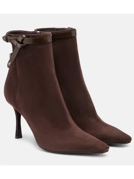 Cizme scurte Jimmy Choo din piele de căprioară maro