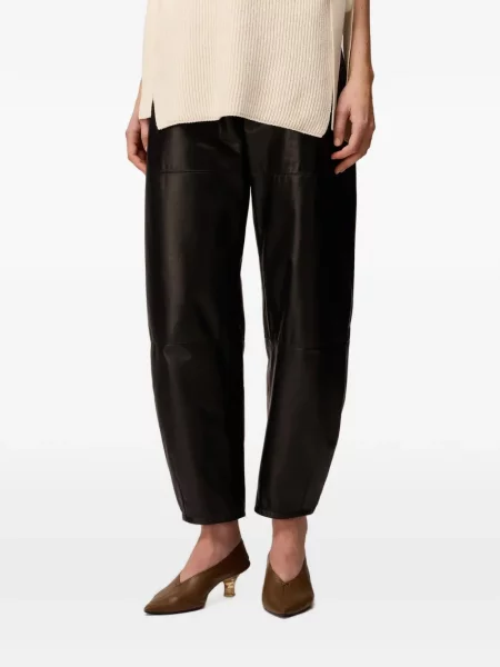Pantaloni Retori din piele negru