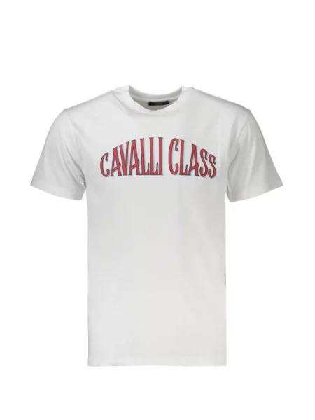 Kerek nyakú póló Cavalli Class nyomtatás fehér