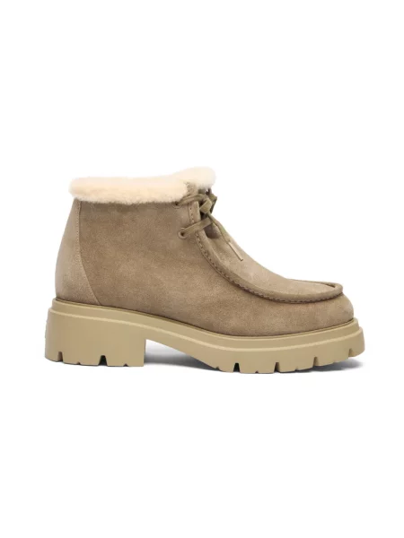 Botki Stuart Weitzman zamszowe beżowe