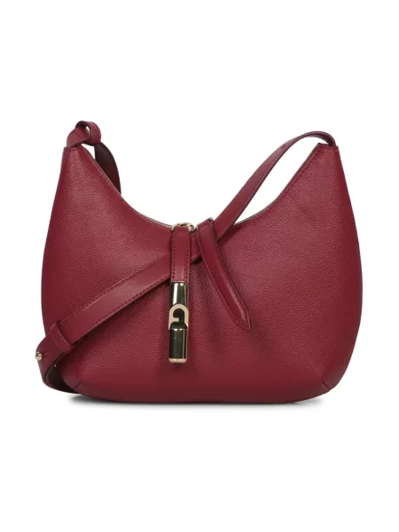 Torebka crossbody Furla zamszowa czerwona