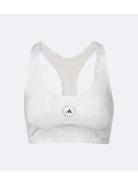 Sutien sport Adidas By Stella Mccartney cu imagine cu model leopard alb