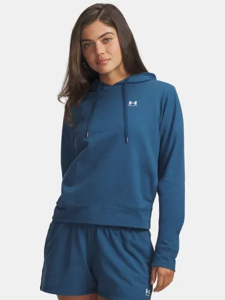 Bluza z kapturem Under Armour z kapturem frotte niebieska
