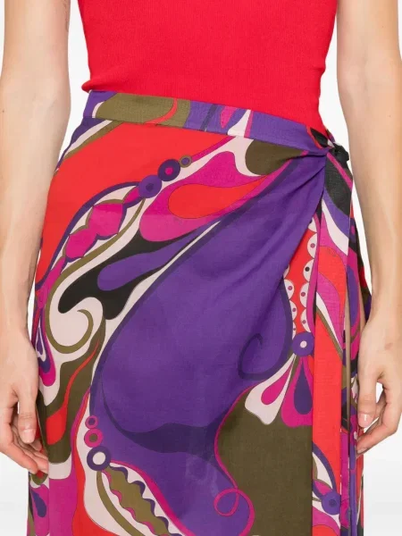 Fusta maxi Pucci cu imagine cu imprimeu abstract violet