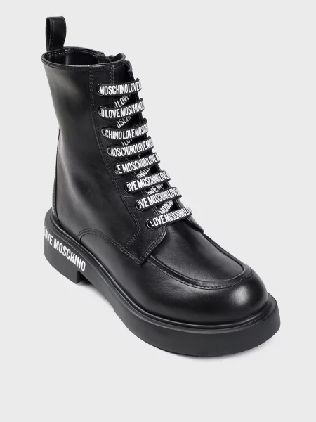 Кожаные ботинки Love Moschino черные