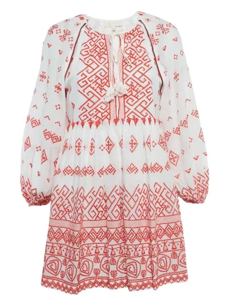 Rochie mini Maje cu broderie de costum alb