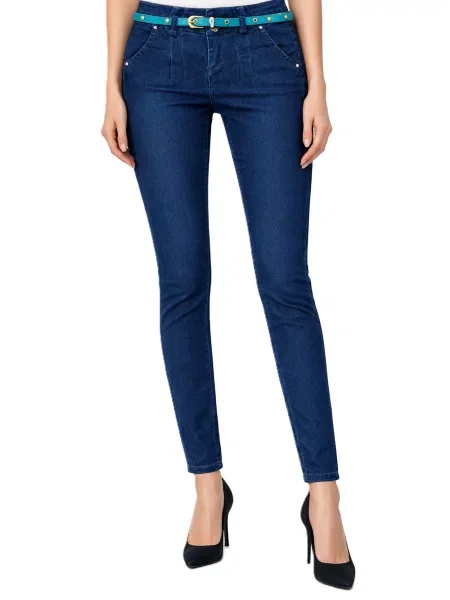 Cu centură blugi skinny Trang Jeans skinny fit negru