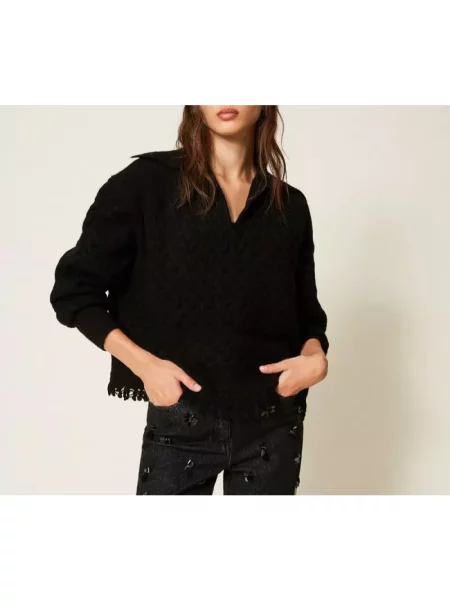 Sweter Twinset czarny