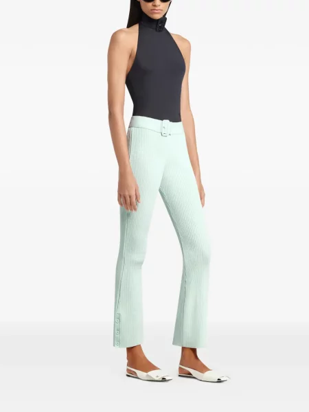 Pantaloni Courreges tricotate verde