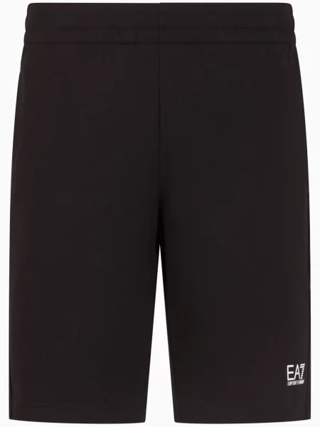 Pantaloni scurți Ea7 Emporio Armani cu imagine negru