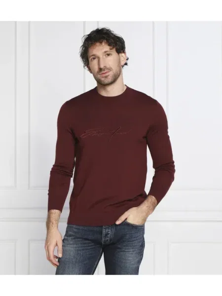 Emporio Armani de lână pulover bordo