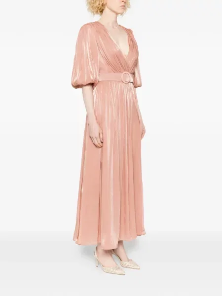 Maxi rochie maxi Costarellos cu decolteu în V de costum roz