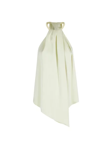 Top Isabelle Blanche z perełkami żółty