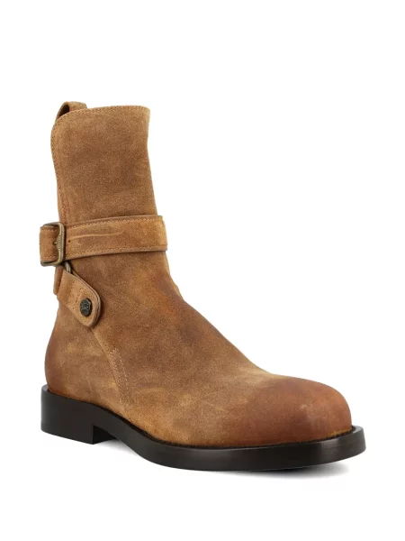 Botine Burberry cu cataramă cu bretele maro