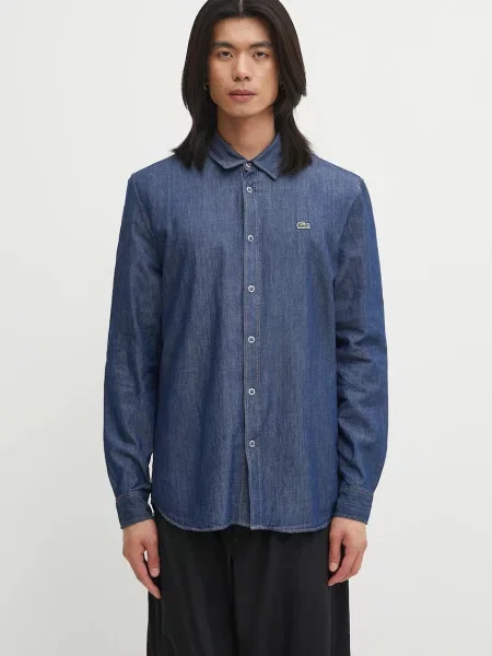 Lacoste camasa din denim cu guler clasic regular