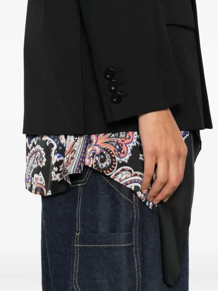 Μπλέιζερ Sacai paisley μαύρο