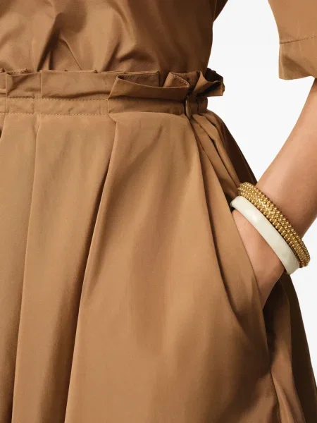 Fusta plisata Ami Paris plisată până la genunchi maro