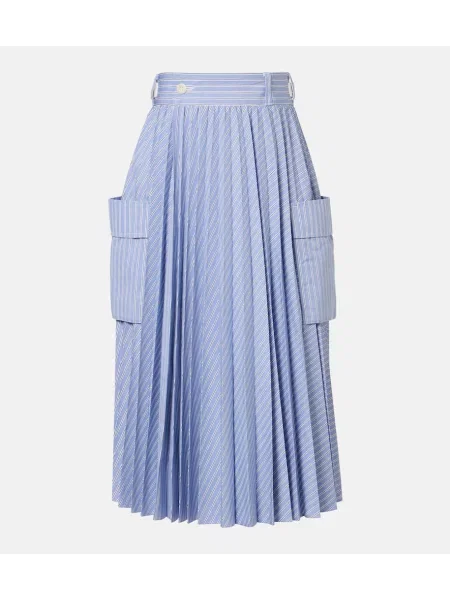 Fustă midi Sacai până la genunchi albastru